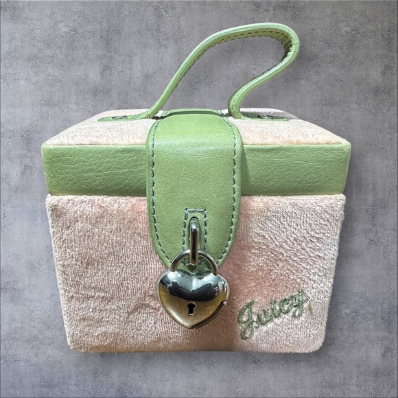 Juicy Couture Other - Juicy Couture Jewelry Box Pink & Mint Green Silver Heart *No Inside Drawers*